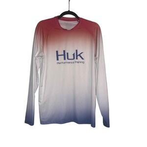 Huk Performance Fishing Long‎ Sleeve Shirt SPF Gradient Fade Mens Sm